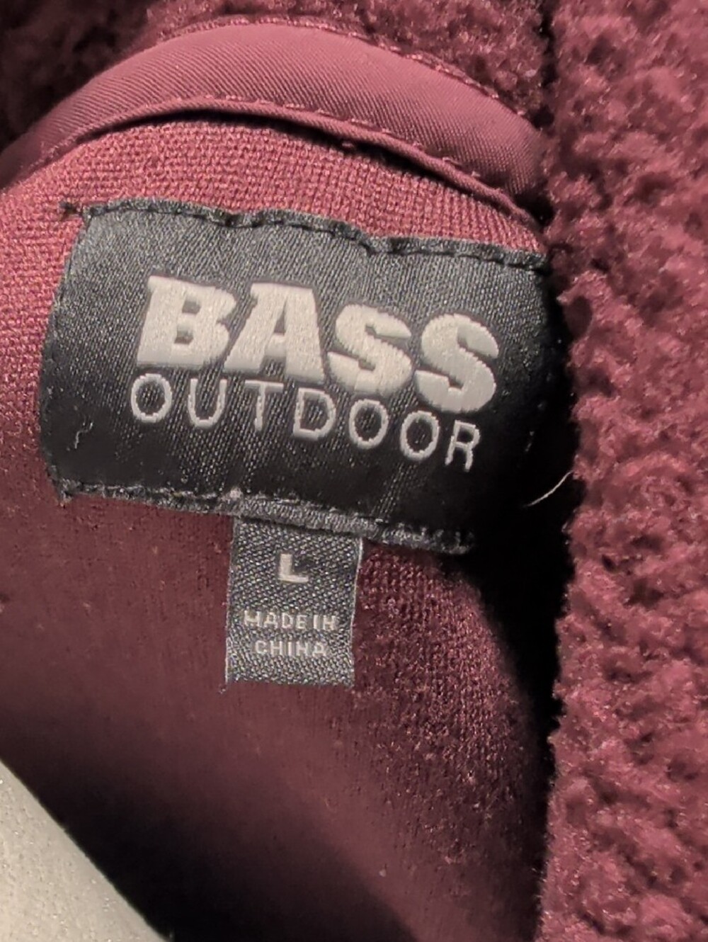BASS Outdoors- Size Large  Women's Zip-Up Teddy Jacket in Burgundy - Picture 7 of 9